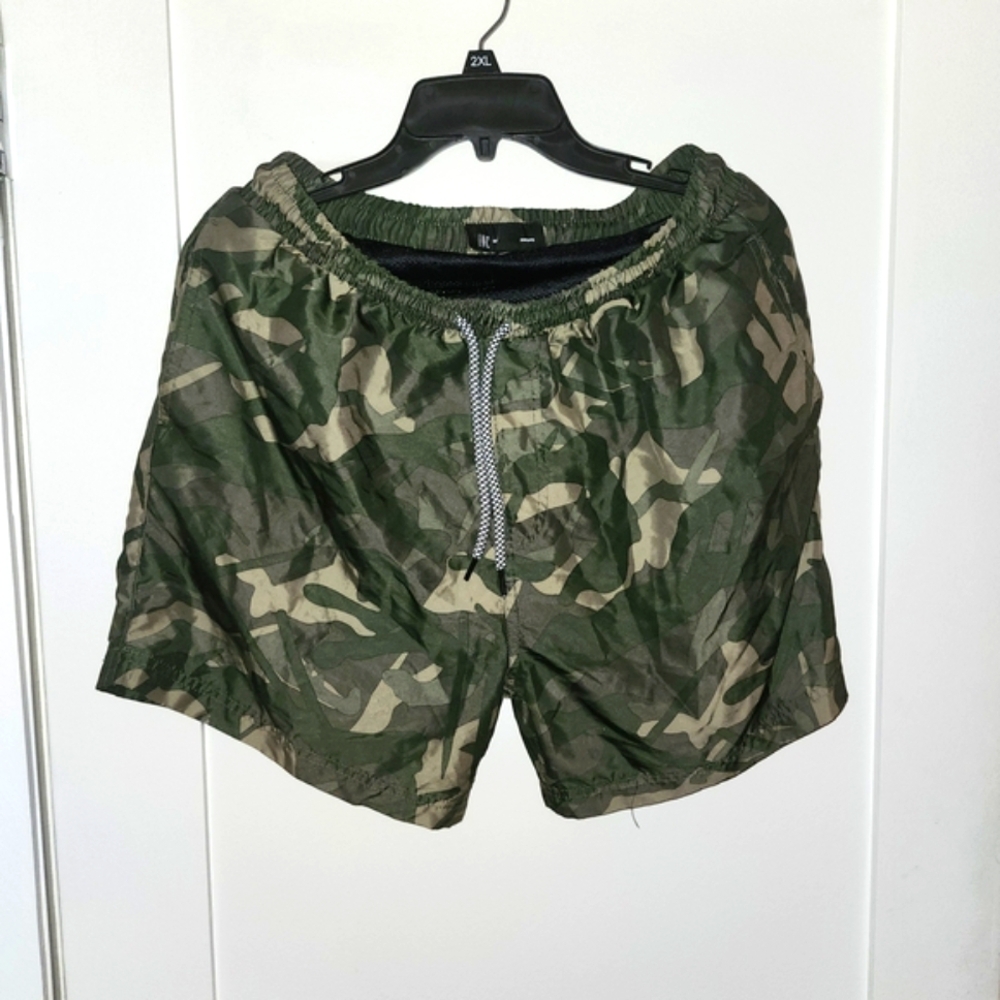 INC International Concepts Green Camouflage Bathing Suit. Men's Size M